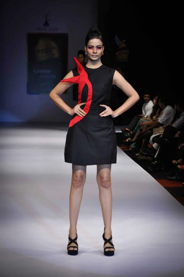 Sculptural Asymmetric TR Vortex Dress - Finished Garment